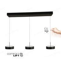 Hanglamp Alieno Zwart incl. Comfortlift 3 Lichts L 90cm