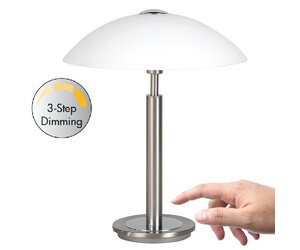 Highlight Tafellamp Touch Staal Led 3 Step Dimmer Ø 28 cm