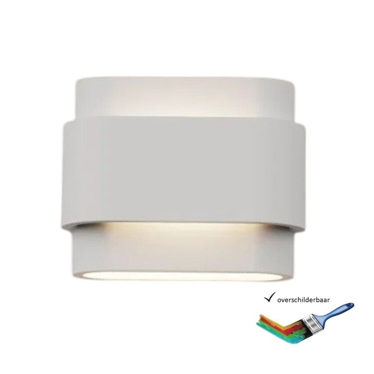 Artdelight Wandlamp Metz  Gips Wit  2 Lichts