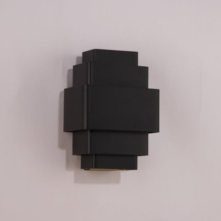 Artdelight Wandlamp Layers Zwart - Goud Up & Down 27.5 x 20cm excl. 3 x G9 Lichtbron