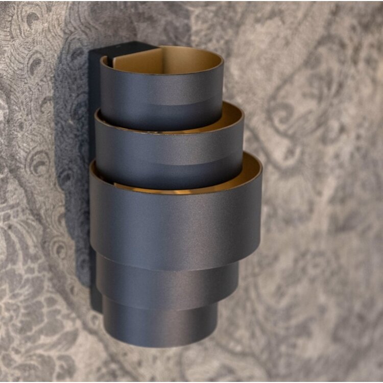 Artdelight Wandlamp Rolls Zwart - Goud 2 x G9 fitting Hoogte 22cm