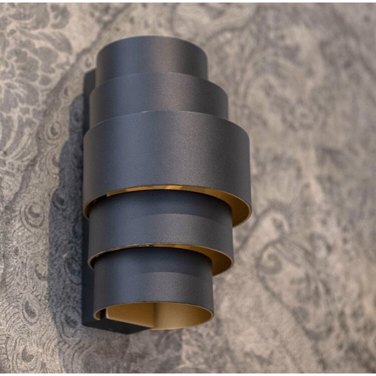 Artdelight Wandlamp Rolls Zwart - Goud 2 x G9 fitting Hoogte 22cm