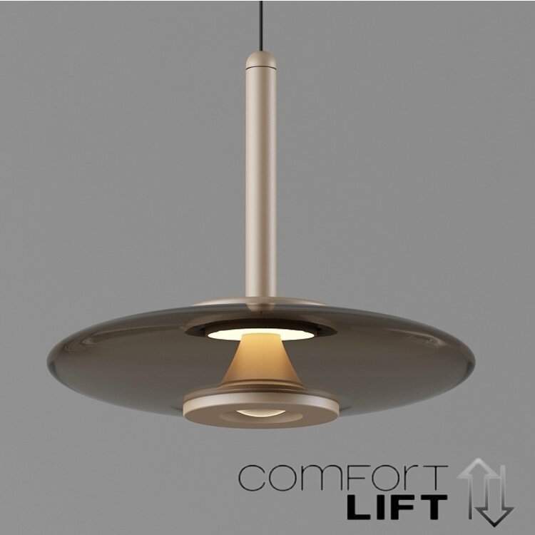 Artdelight Hanglamp Madison Champagne - Koffie Led Ø 22cm  Incl. Easy-lift