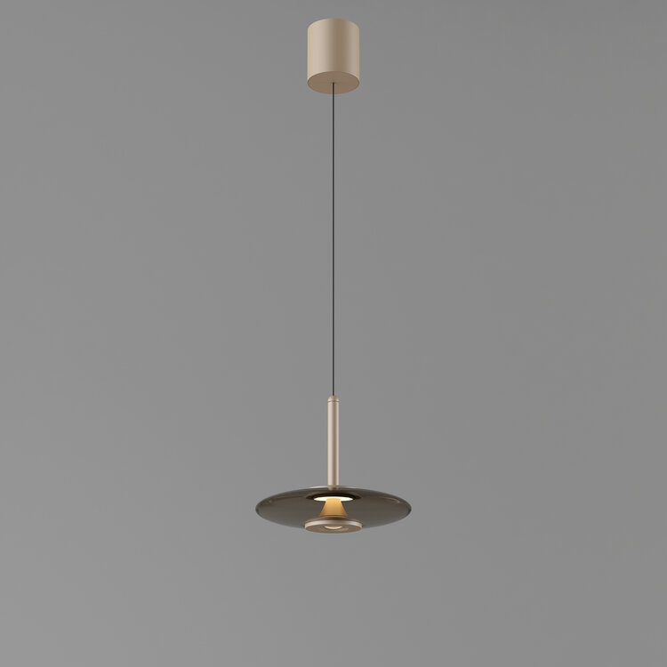 Artdelight Hanglamp Madison Champagne - Koffie Led Ø 22cm  Incl. Easy-lift