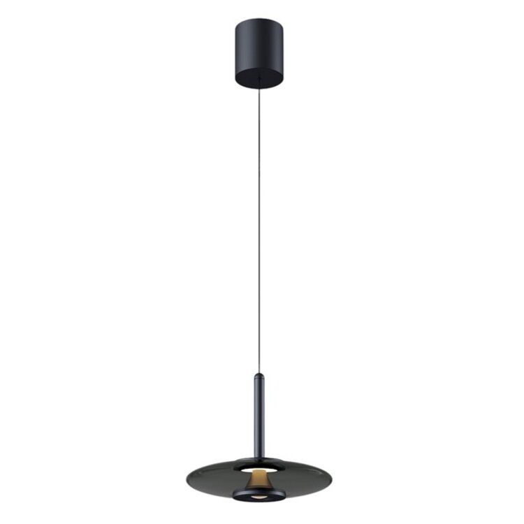 Artdelight Hanglamp Madison Zwart - Smoke Ø 22cm  Incl. Easy-lift