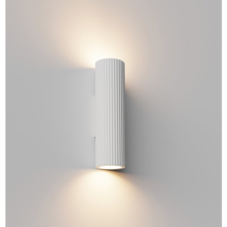 Artdelight Wandlamp Gips  Brest Wit  Geribbeld 2 Lichts GU10 Up & Down