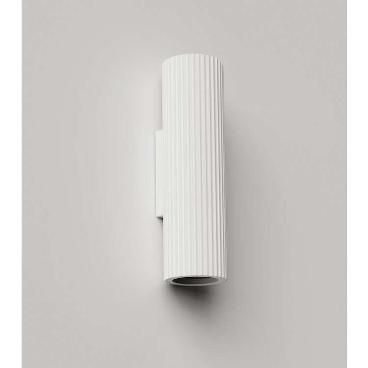 Artdelight Wandlamp Gips  Brest Wit  Geribbeld 2 Lichts GU10 Up & Down