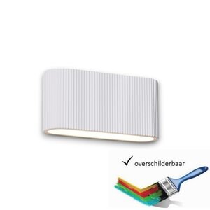 Wandlamp Gips Lille Wit Geribbeld 2 Lichts