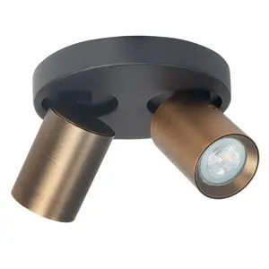 Spot Oliver Brons Zwart 2 lichts GU10
