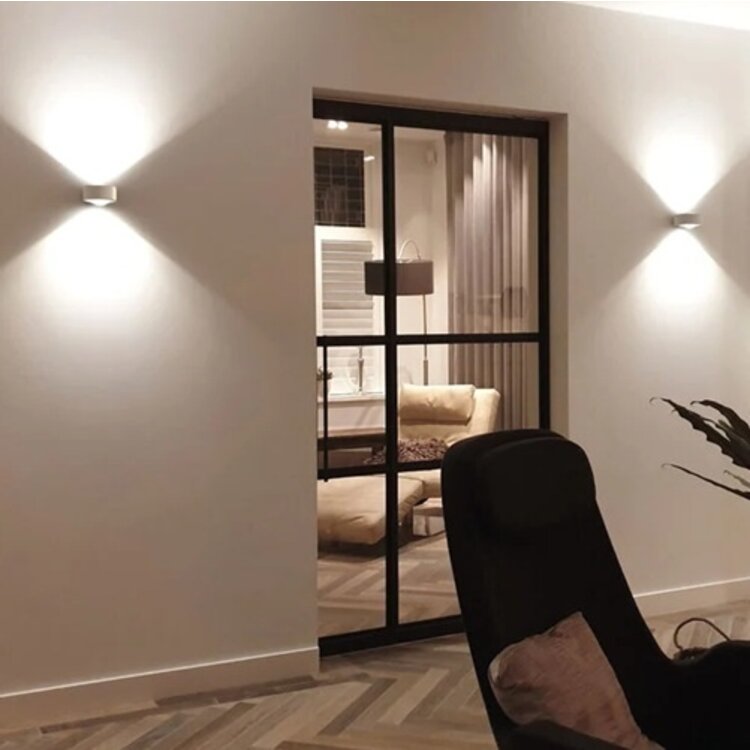 Artdelight Wandlamp Hudson Champagne Crème 2 x 4 Watt IP54