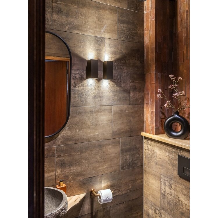 Artdelight Wandlamp Dante 2 Zwart-Goud GU10