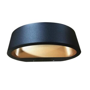 Wandlamp Sharp Led Zwart-Goud IP54