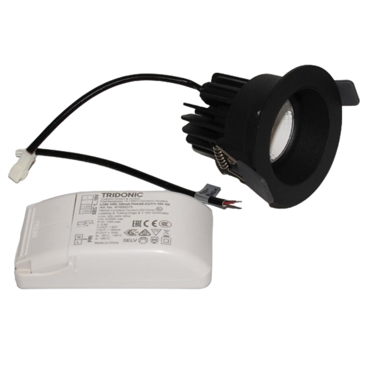 Artdelight Inbouwspot Venice Zwart Rond Verdiept 8 Watt IP44