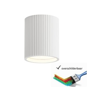 Plafondlamp Gips Toulouse Wit Geribbeld GU10