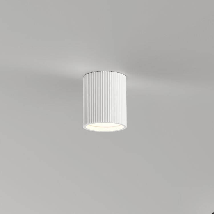 Artdelight Plafondlamp Gips Toulouse Wit Geribbeld Ø 11cm GU10