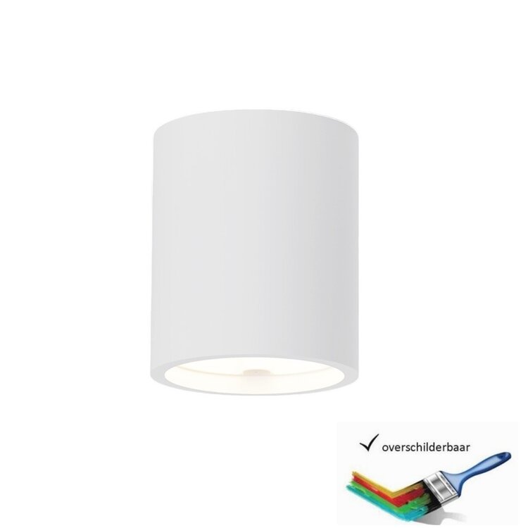 Artdelight Plafondlamp Gips Toulouse Wit Ø 11cm GU10