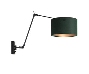 Wandlamp Prestige Chic Zwart-Kap Fluweel Groen