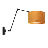 Wandlamp Prestige Chic Zwart-Kap Fluweel Goud