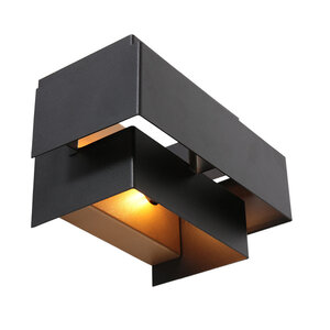 Wandlamp Muro Zwart Goud 2 x 3 Watt