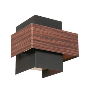 Wandlamp Muro Zwart Houtlook 3 Watt