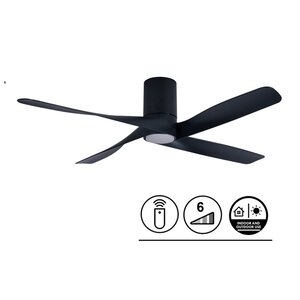 Lucci Air Plafondventilator Riviera Zwart 12Watt Led Ø 132cm