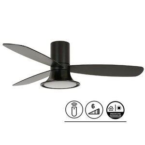 Plafondventilator Flusso Zwart 18W Led Ø 132cm