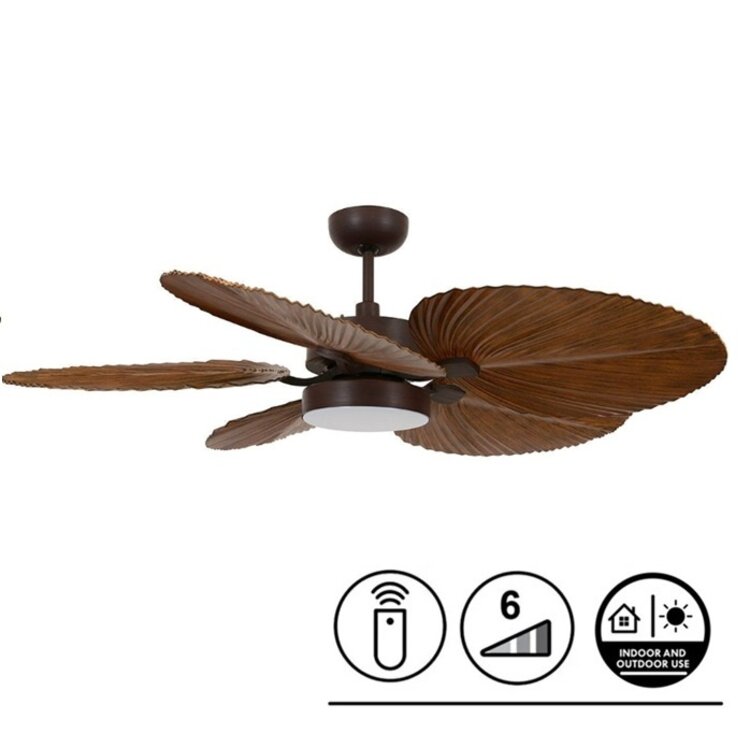 Lucci Air Plafondventilator Bali Bruin incl. 18Watt Led Ø 132cm