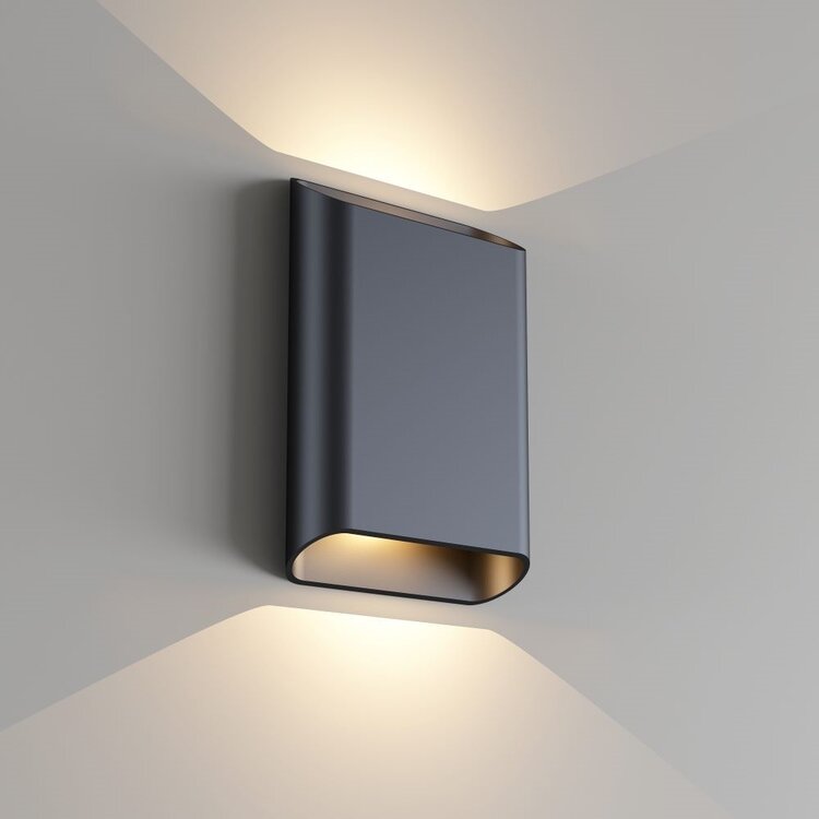 Artdelight Wandlamp Diaz-L Zwart Dim to Warm 2 x 6Watt IP65