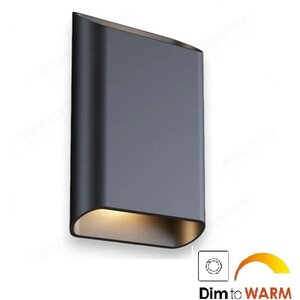 Wandlamp Diaz-L Zwart Dim to Warm 2 x 6Watt IP65