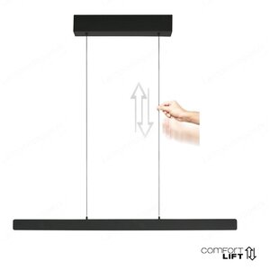 Steinhauer Hanglamp Fluxy Zwart Easy-lift & Sensor-Dimmer L 120 cm