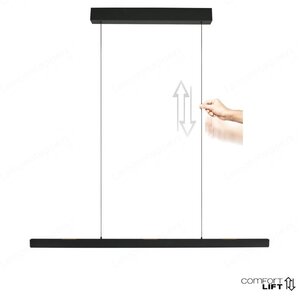 Hanglamp Fluxy Zwart  Easy-lift & Sensor-Dimmer L 160cm