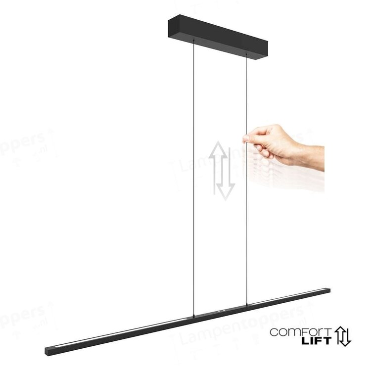 Hanglamp Bande Zwart incl. Comfort Lift 2200 - 4000K L 150cm