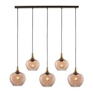 Hanglamp Fresu Amber Glas Ø 19 & 24cm  5 Lichts