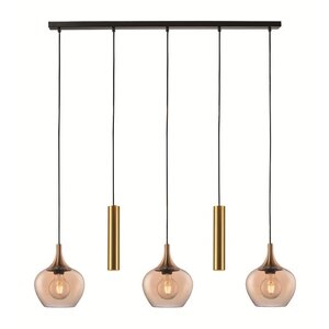 Hanglamp Fresu Glas Ø 19 cm & Koker Ø 5.5 cm  5 Lichts