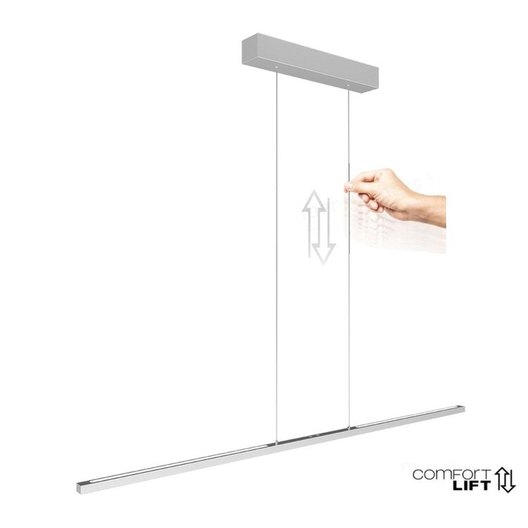 Hanglamp Bande Staal incl. Comfort Lift 2200 - 4000K L 150cm