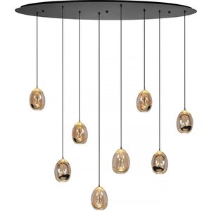 Highlight Hanglamp Golden Egg Ovaal 8 Lichts Led L 100cm