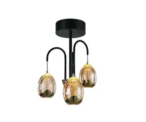 Highlight Plafondlamp Golden Egg 3 Lichts Led Amber - Zwart Ø 30cm