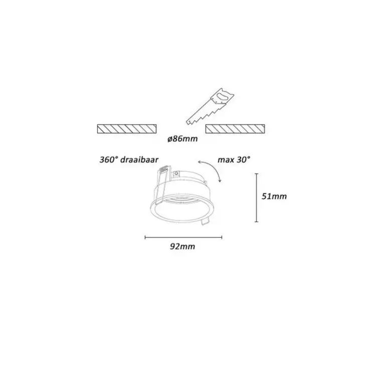 Artdelight Inbouwspot Rexi Champagne GU10   Rond 1 Lichts
