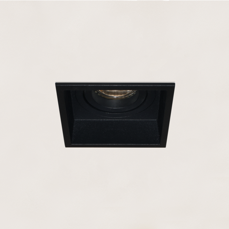 Artdelight Inbouwspot Rex Vierkant Zwart  GU10 Verdiept Kantelbaar
