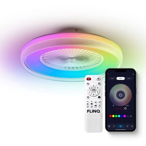 FlinQ Plafondventilator Smart LumiFan Wit Ø 59cm