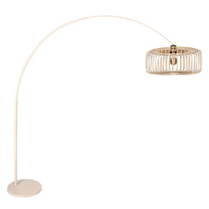 Booglamp Sparkled Light Crème incl. Bamboe Kap