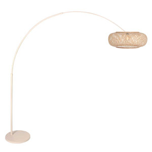 Booglamp Sparkled Light Crème  incl. Bamboe Kap