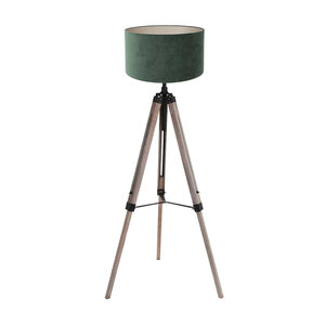 Vloerlamp Triek Driepoot incl. Kap Velours Groen