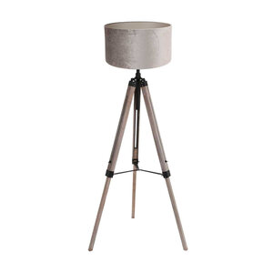 Vloerlamp Triek Driepoot incl. Kap Velours Grijs