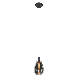 Steinhauer Hanglamp Glimsy Zwart - Smoke Glas Led Ø 14,5cm