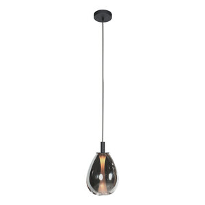 Hanglamp Glimsy Zwart - Smoke Glas Led Ø 22cm