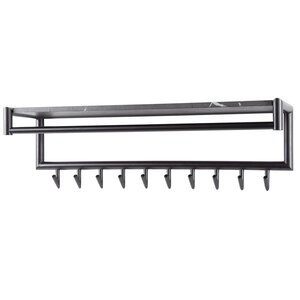 Kapstok 10 Haaks Roede - Hoedenplank Donkergrijs