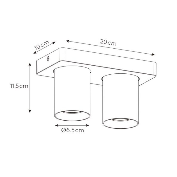 Artdelight Spot Megano Champagne GU10 2 Lichts