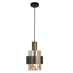 Hanglamp Marrone Brons/Amber 1-lichts