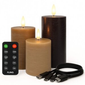 Oplaadbare Kaarsen Classic Earth 3 Stuks